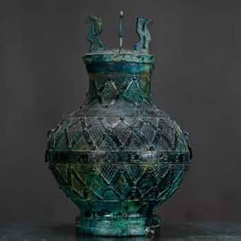 中国美術　漢 青銅製 雙環乳釘紋圓壺』置物 賞物 貴重物品 Amazon.co.jp: 漢・青銅器彫・雙環乳釘紋圓壺極細工 置物 古賞物