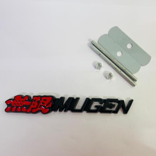 Image of Emblems for Car & Bike Metal Lo.go and Grill Me.tal Lo.go, Auto Accessories for Car Emblem 3D Badge Auto Racing Sport Sticker Grand Tourer Decal. (RED Black Mugen Metal Grill Logo.)