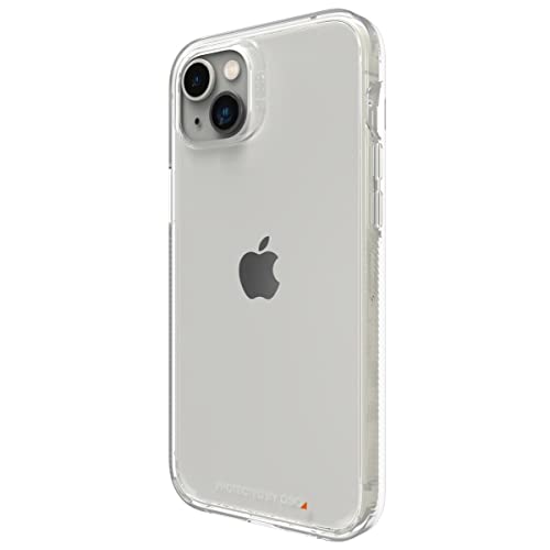 ZAGG Gear4 Crystal Palace Clear Case Drop Protection, Military Grade Polycarbonate Backplate, D30 Edge-to-Edge Protection, Anti-Yellowing, Wireless Charging (14 Plus)