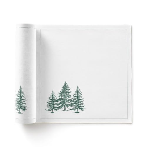 MY DRAP Cotton Luncheon Napkins - Forest Xmas (7.8 x 7.8 in - 12 Per Roll) Christmas, Holiday Napkins