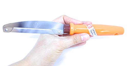 Thai Mango Peeler, Stainless Steel Blade, Orange Plastic Handle