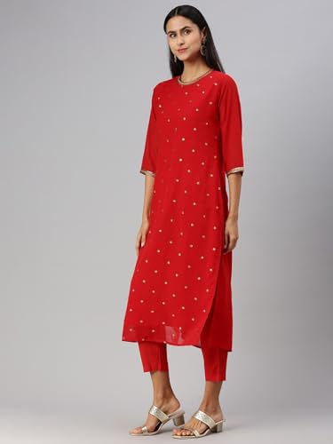 Image of Hritika Red Faux Georgette Sequin Pattern (HRKB0070RED XXL)