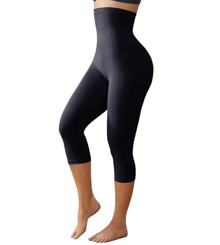 Image of Women High Waisted Capri Shapewear Tummy Control Butt Lifting Shaping Pants Under Dresses
