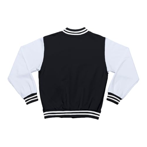 Image of Fabywings Kids Boys Super Printed Black Varsity Jacket with Button