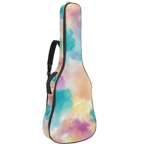 NUEAHEDN Acoustic 40/41/42 Inch Tie Dyeing Art Large Capacity Guitar Gig Bag 0.4Inch Extra Thick Sponge Overly Padded, with Two Storage Pockets, Waterproof Guitar Case