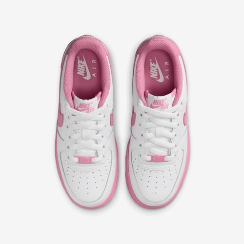 Nike Air Force 1 Low Grade School Lifestyle Shoes (White/Flamingo/Pink) (IB4411-100, Pink/White)4