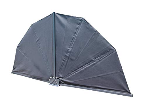 Preisvergleich Produktbild vanvilla Sichtschutzfächer klappbar Balkon Sichtschutz Terrasse Sonnenschutz Windschutz Seitenwand Balkonfächer Anthrazit RUND