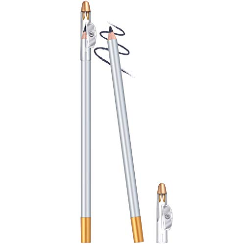 2 Pieces Eyeliner Pencils 2-In-1 Eye Liner Pencil with Built-in Sharpener Soft Strokes Eye Liner Pen Eyeshadow Eye Silkworm Brighten Pencil Makeup Tool Valentine’s Day Christmas Giving (Grey)