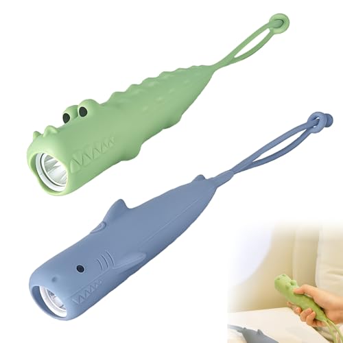 BAIFULAI Lot de 2 lampes de poche rechargeables pour enfants en silicium : lampe de poche pour enfant à intensité variable avec forme d'animal mignon,...