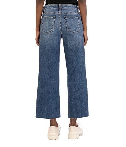 KUT from the Kloth Charlotte High-Rise Culottes in Commendatory - Jeans for Women - Belt Loop - Button Closure2