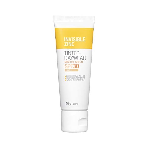 Invisible-Zinc-Light-Tinted-Daywear-SPF-50-Daily-Moisturizer-With-Sun-Protection-Sheer-Foundation-To-Nourish-Prevent-Appearance-Of-Premature-Aging-Caused-By-Harmful-UV-Rays-50g Invisible Zinc Light Tinted Daywear SPF 30+ - Daily Moisturizer with Sun Protection & Sheer Foundation to prevent appearance of Premature aging caused by Harmful UV Rays - 50g