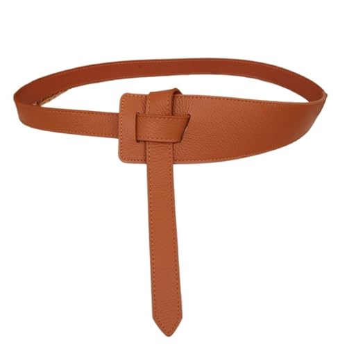 Decorative Belt Knotted Belts For Women Belt Lady Waistband Soft Leathe Waist Belt Straps Long Dress Coat Accessories for Country Concert Outfit(Borwn A)