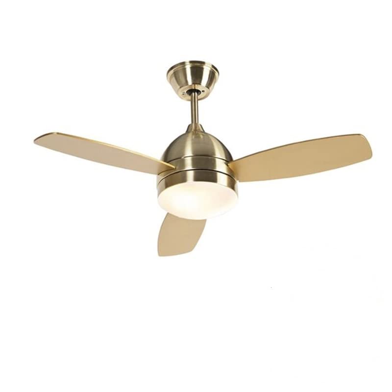 QAZQA Moderno Ventilador de techo con luz y mando a distancia latón - ROTAR Madera/Acero/Plástico Redonda Adecuado para LED Max. 2 x 10 Watt