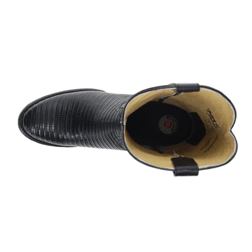 Tony Lama Mens Kirtland 12 Inch Lizard Round Toe Dress Boots Mid Calf - Black - Size 9.5 D4