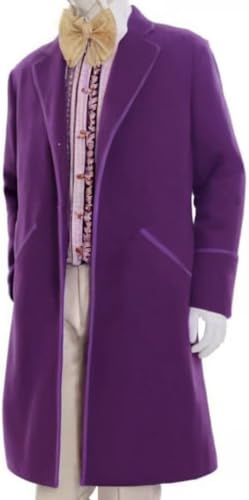 Men's Classic Purple Velvet Notch Lapel Collar Long Coat2