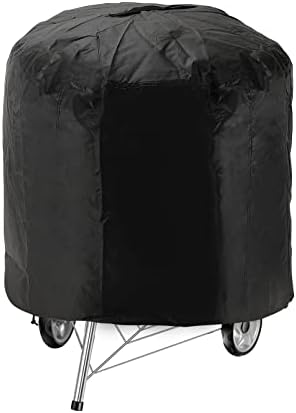 Round Grill Cover 30 Inch, Mutsitaz Waterproof and Fade Resistant BBQ Cover, Smoker Cover, Compatible for Weber, Char Broil, Nexgrill Grills, etc, Black