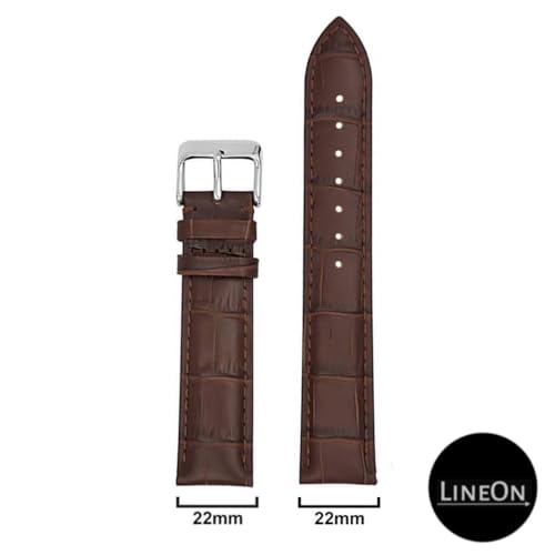 Image of Lineon Half Padded Premium Leather Mens & Womens Watch Strap For Branded Watches Compitable with Titan, Timex, Casio, Sonata and All premium Watches Tool and Pins Include