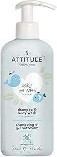 ATTITUDE 2-in-1 Shampoo and Body Wash for Baby, EWG Hypoallergenic Plant- and Mineral-Based Ingredients, Vegan and Cruelty-free, Almond Milk, 16 Fl Oz