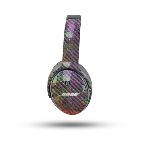 Image of MightySkins Carbon Fiber Skin Compatible with Bose QuietComfort 35 II Headphones - Paint Drip | Protective, Durable Textured Carbon Fiber Finish | Easy to Apply
