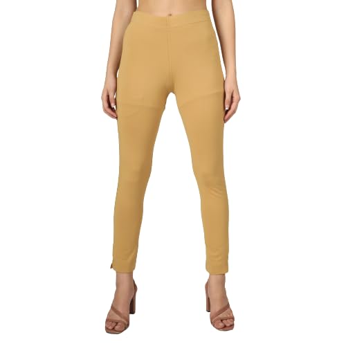 Image of ON&ON Women's Cotton and Lycra Stretchable Slim Fit Straight Pant | Trouser for Casual Wear and Office Wear