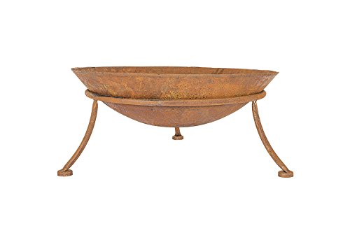 La Hacienda Kutu Oxidised Cast Iron Firepit with Steel Stand