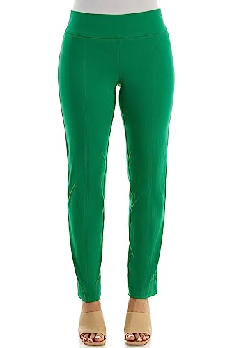 Zac & Rachel Women's Millennium Fabric Pull-On Slim Leg Pant, Jolly Green, 16