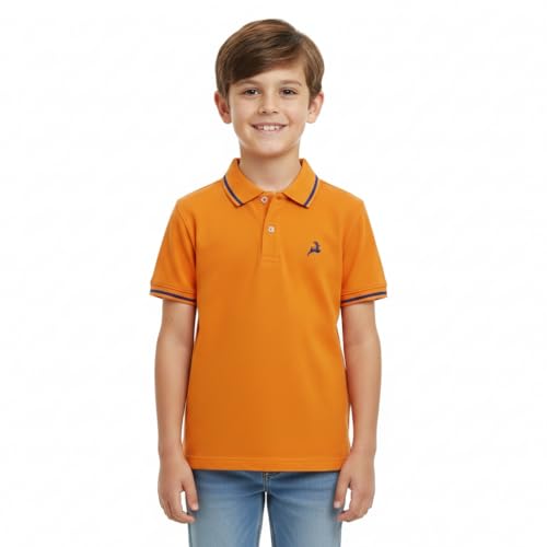 Image of Cloth Theory Boy's Regular Fit Solid Polo T-Shirt for Boys