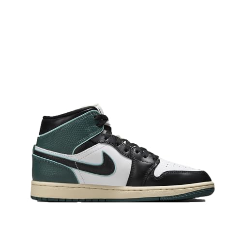 Air Jordan 1 Mid SE Women's Shoes (FQ7818-100, White/Light Dew/Oxidized Green/Black) Size 6.5