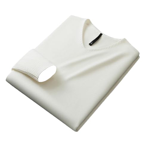 Men's Autumn Winter Vcollar Sweater Stretch Warm Cold-Resistant Top Fashion Casual Solid Color All-Matching Sweater