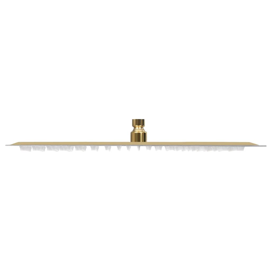 vidaXL Cabezal Ducha Efecto Lluvia Cuarto de Baño Accesorio Rociador Boquillas Giratoria Área Amplia Acero INOX Cuadrado Dorado 50x50 cm