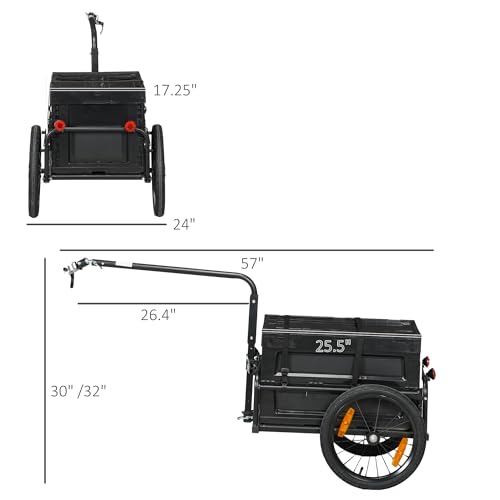 Image of Aosom Bike Cargo Trailer Removable Storage Box Bottom