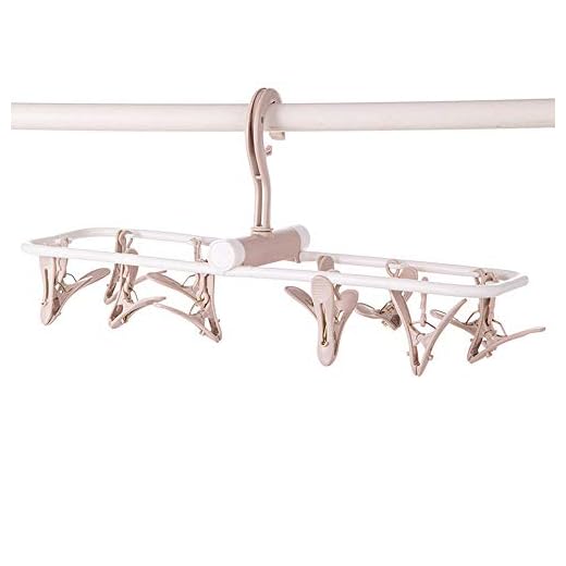 jieGorge 12 Clip Folding Drying Rack Underwear Socks Clip Multi-functional Clothes Rack, Kitchen?Dining & Bar for Easter Day (Beige)