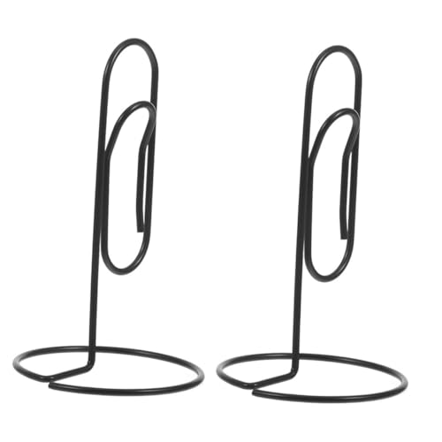 VILLCASE 2pcs Black Desk Paper Clip Organizer Multi Functional Memo Holder for Business Cards Photos Table Numbers Documents Stylish Design for Office Home Use