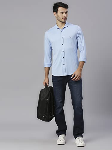 Image of Thomas Scott Men's | Solid | Full Sleeve | Slim Fit | Cotton Elastane | Spread Collar | Knitted Shirt