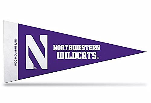 Rico Industries NCAA Northwestern Wildcats 4-Inch by 9-Inch Classic Mini Pennant Décor