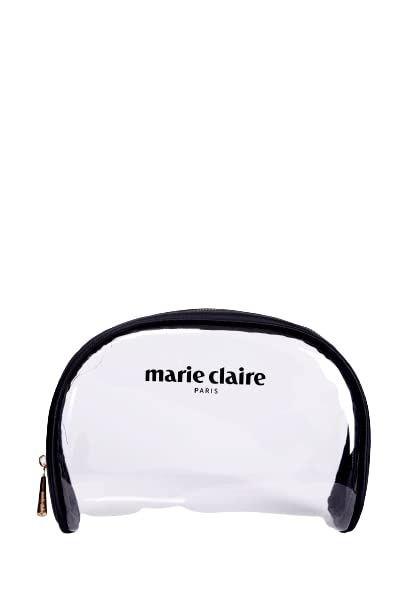 Marie Claire Transparent Women's Makeup Bag Venüs Light Weight Organizer Cosmetic Portable Artist Storage Carry Pouch Stylish Small