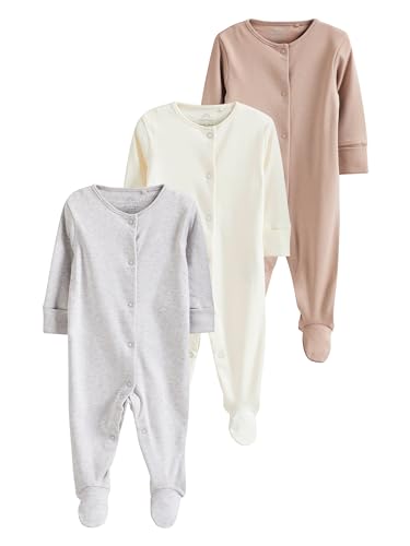 NEXT 3er-Pack Babyschlafanzüge aus Baumwolle Neutral 3 Monate