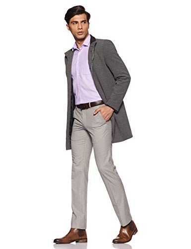 Image of Van Heusen Men Tailored Fit Polyester, Rayon Formal Trousers