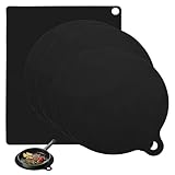 5 Stück Induktionskochfeld Schutzmatte: Hitzebeständig 250°C Induktionsschutzmatte Silikon, Induktionsmatte in 3 Größen 22cm 24cm 35x25cm, Induktionsfeld Schutzmatte Nur für Induktionsherd geeignet