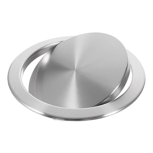 SOLUSTRE Stainless Steel Flipping Trash Can Lid Stylish Cover for Waste Bin Easy Installation Design for Kitchen and Bathroom Use for Hotels and Homes