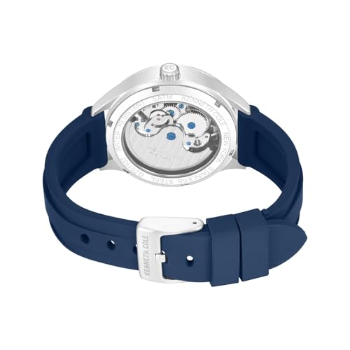 Image of Kenneth Cole Automatic Blue Round Dial Men's Watch | Silicon Strap Material | Watches for Men Analog - KCWGZ0103703MNW