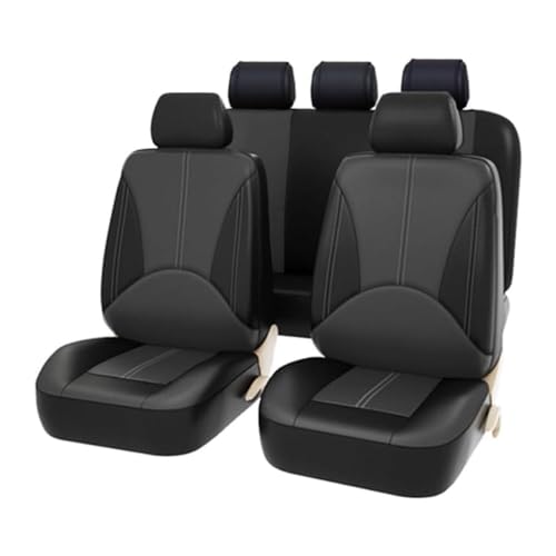 DASTOP Car Seat Covers Full Set for Vauxhall Astra J J 2010-2015, PU Leather Seat Protector Covers Interior Waterproof Breathable Accessories,B/Black Grey