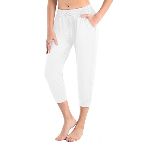 Image of CADITEX Womens Joggers with Pockets,Stretch Active Drawstring Sweatpants Women for Travel Workout Running