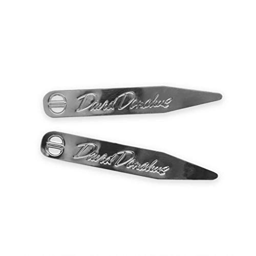 David Donahue Men's Silver Plated Brass Dress Shirt Collar Stays-18 Count (CS613900)
