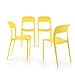 Mobili Fiver, Set 4 Sedie da Pranzo Amanda, Giallo, 42 x 55 x 83,5 cm, Polipropilene, Disponibile in Vari Colori