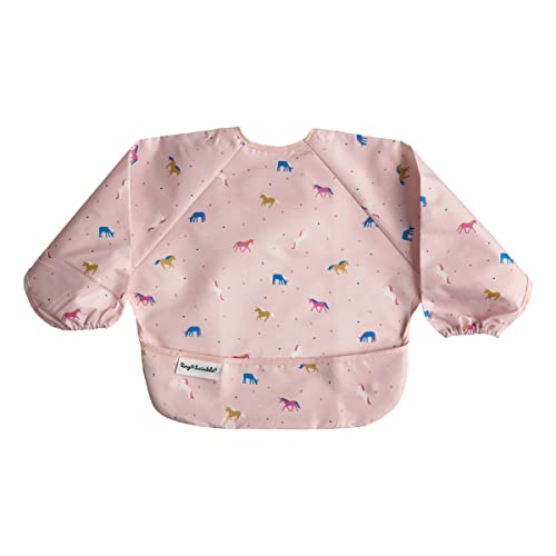 Tiny Twinkle Mess Proof Baby Bib, Cute Full Sleeve Bib Outfit, Waterproof Bibs For Toddlers, Machine Washable, Tug Proof, Baby Smock For Eating, Long Sleeve (Unicorn Confetti, Small 6-24 Months) #TOP10