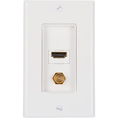Plaque murale coaxiale HDMI GE 87637 avec transmission de signal HD sans perte