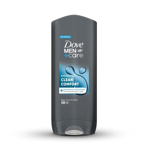 Dove Men+Care Hydrating Cleanser Clean Comfort 3in1 for Clean Face Body and Hair with 24H Nourishing Micromoisture Technology 250ml