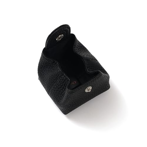 Image of Cockatoo Genuine Leather Coin Pouch Change Holder, Mini Snap Pocket Wallet for Men Women (Black, Small)