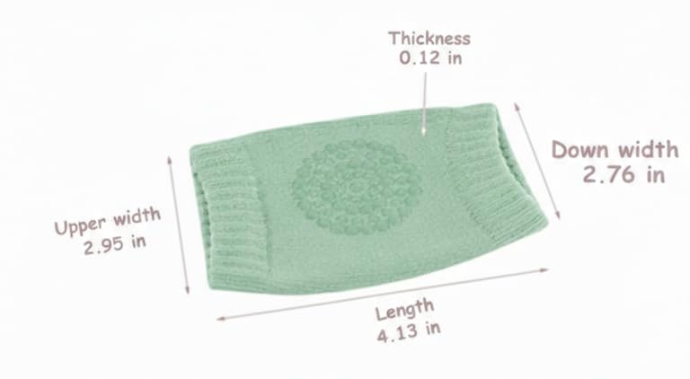 Combo Pack of 2 Pairs Baby Knee Pads for Crawling – Anti-Slip Cotton Safety Protectors – Adjustable Breathable Leg Warmers for Infants & Toddlers (Unisex) (Green)